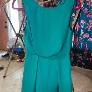 Emerald Green shorts romper w black lacy back